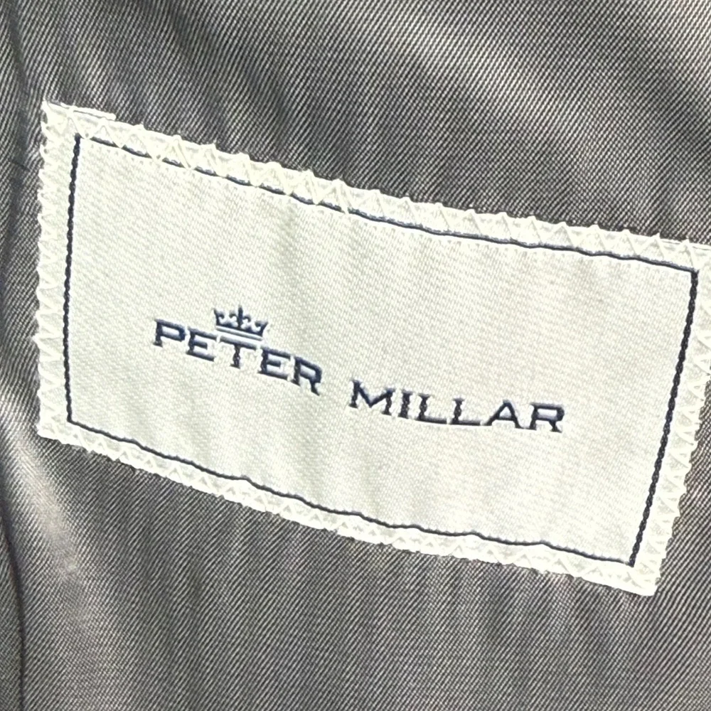 Peter Millar Flynn Sport Coat Mens 48R Grey Glen Plaid 100% Wool 2 Button Blazer